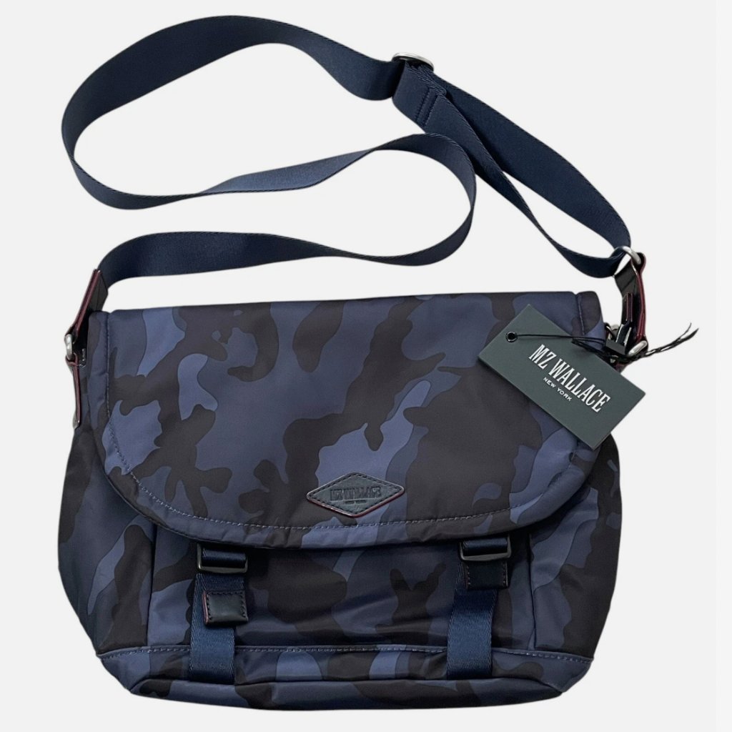 Mz Wallace Bedford Bleecker Small Messenger Bag - Dark Blue Camo Air **New**